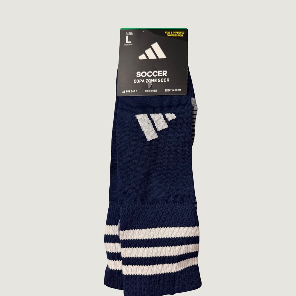 Adidas Soccer Copa Zone Socks Men Large Navy Blue White Aeroready 5157948D-OTC-L
